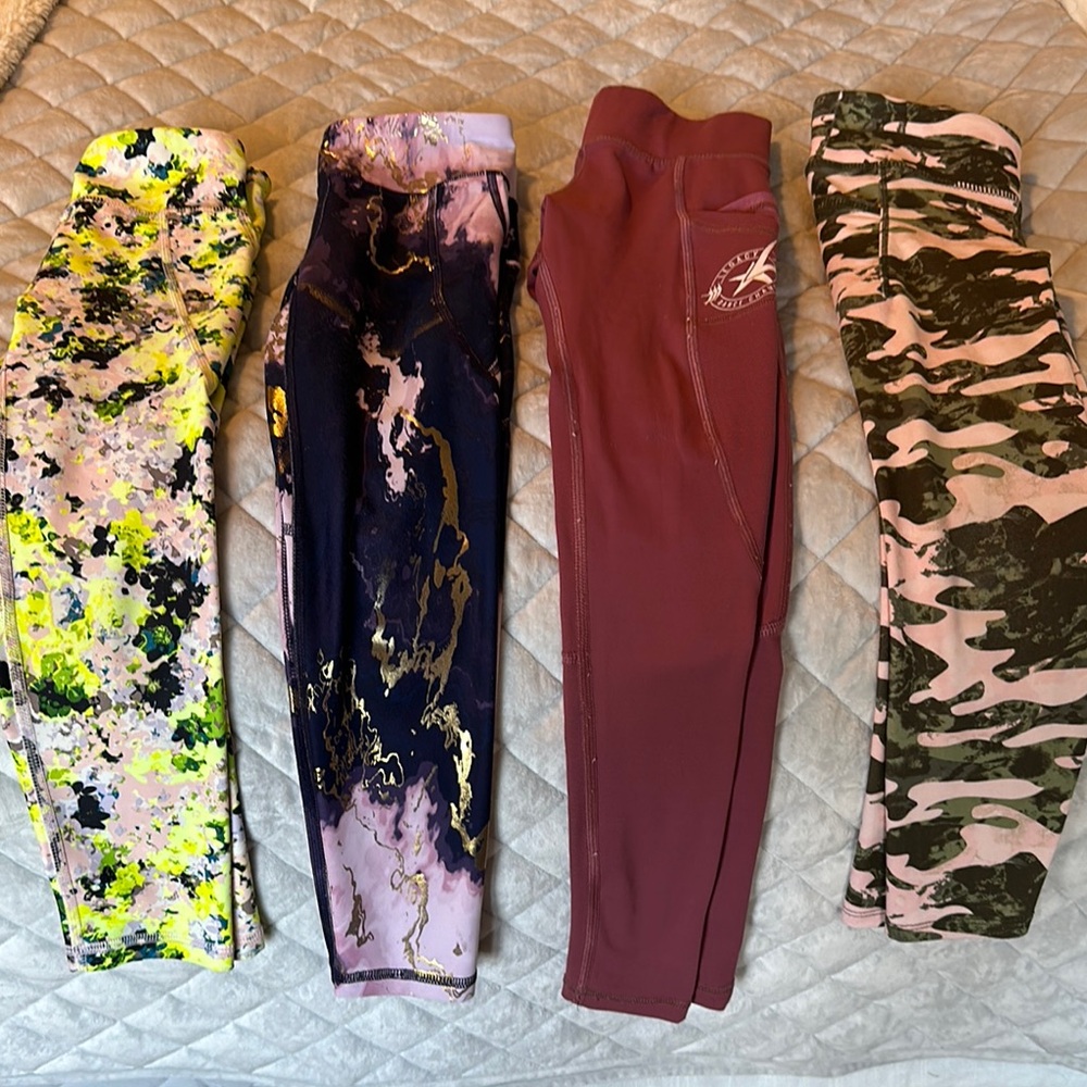 Burgundy Leggings Stretchy Full-Length